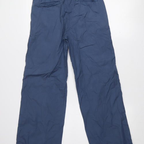 Pablo Women's Blue Size 14 Wide-Leg Cotton Blend Trousers