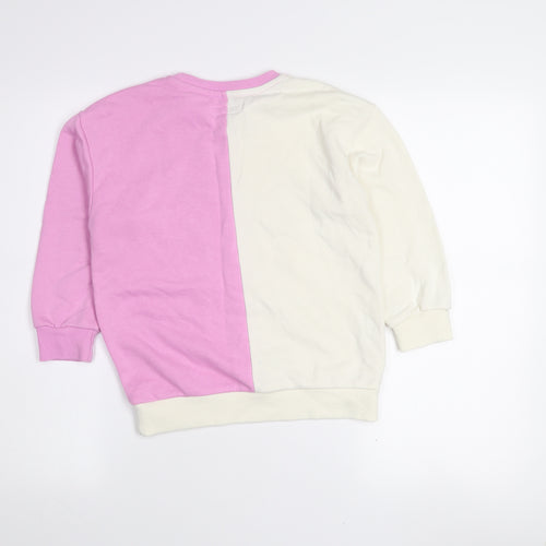 Primark Girls Multicoloured 7-8 Years Colourblock Pullover Sweatshirt