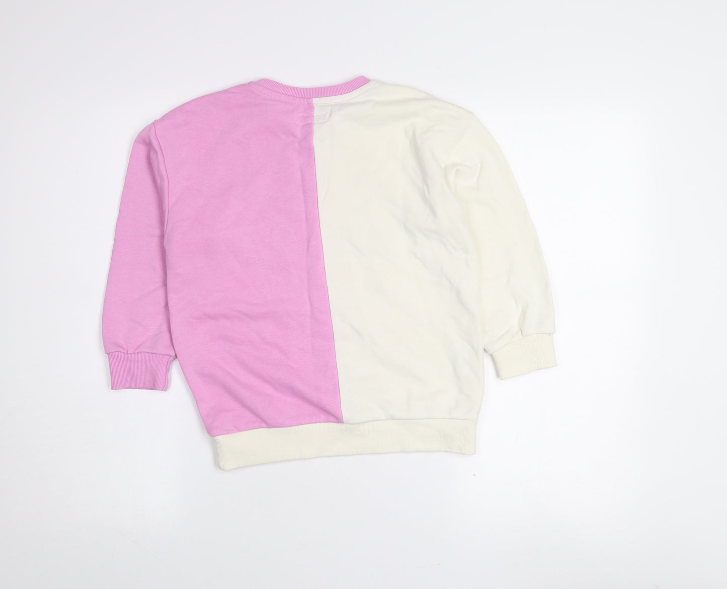 Primark Girls Multicoloured 7-8 Years Colourblock Pullover Sweatshirt