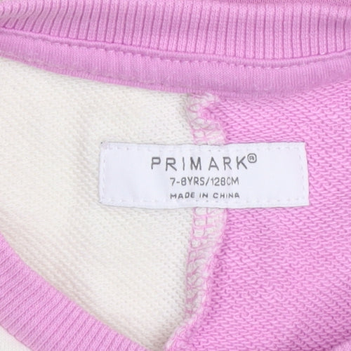 Primark Girls Multicoloured 7-8 Years Colourblock Pullover Sweatshirt