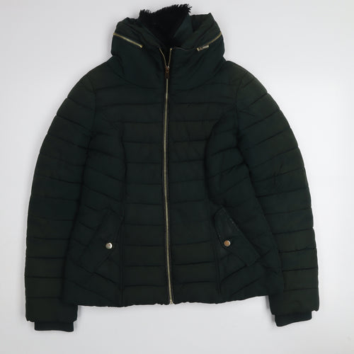 Oasis Women’s Green Puffer Jacket S Polyester Winter Coat