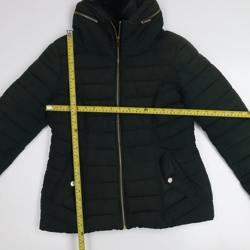 Oasis Women’s Green Puffer Jacket S Polyester Winter Coat