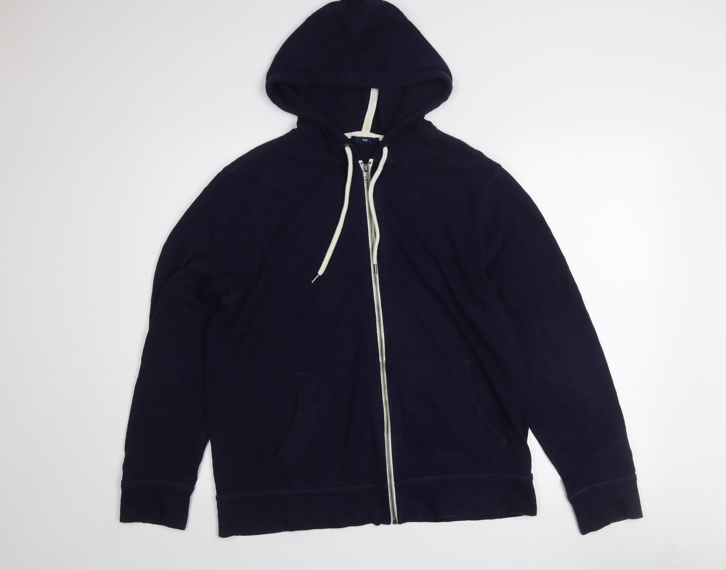 Gap Men’s Blue Cotton Full Zip Hooded Jacket Size M