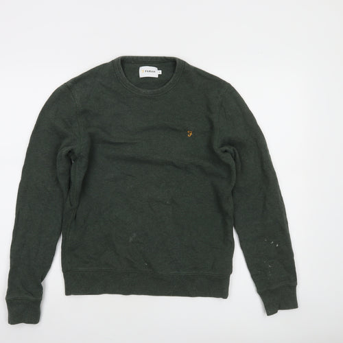 Farah Men's Green Crew Neck Cotton Sweatshirt Size S