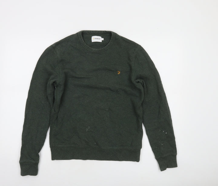 Farah Men's Green Crew Neck Cotton Sweatshirt Size S