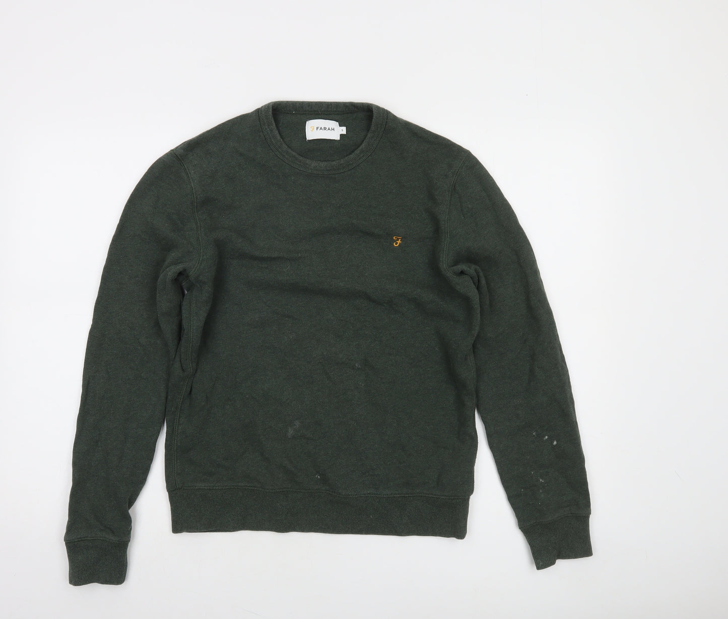 Farah Men's Green Crew Neck Cotton Sweatshirt Size S