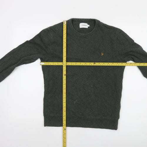 Farah Men's Green Crew Neck Cotton Sweatshirt Size S