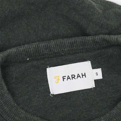 Farah Men's Green Crew Neck Cotton Sweatshirt Size S