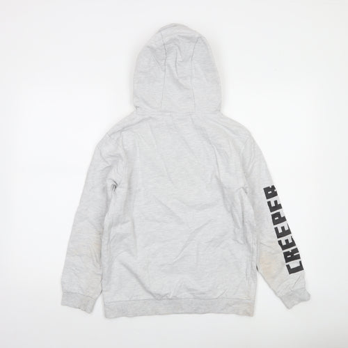JINX Minecraft Boys Grey Pullover Hoodie 12-13 Years Creeper Design