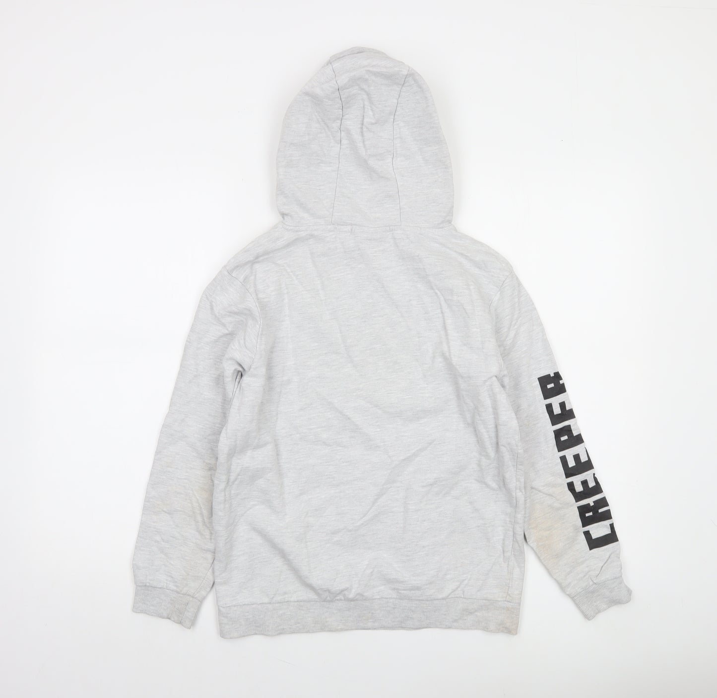 JINX Minecraft Boys Grey Pullover Hoodie 12-13 Years Creeper Design