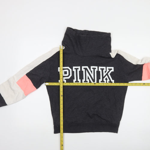 Victoria's Secret PINK Women's Grey Colourblock Pullover Sweatshirt XS