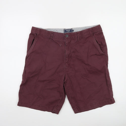 Maine New England Men’s Brown Chino Shorts Size L 35in Cotton Casual