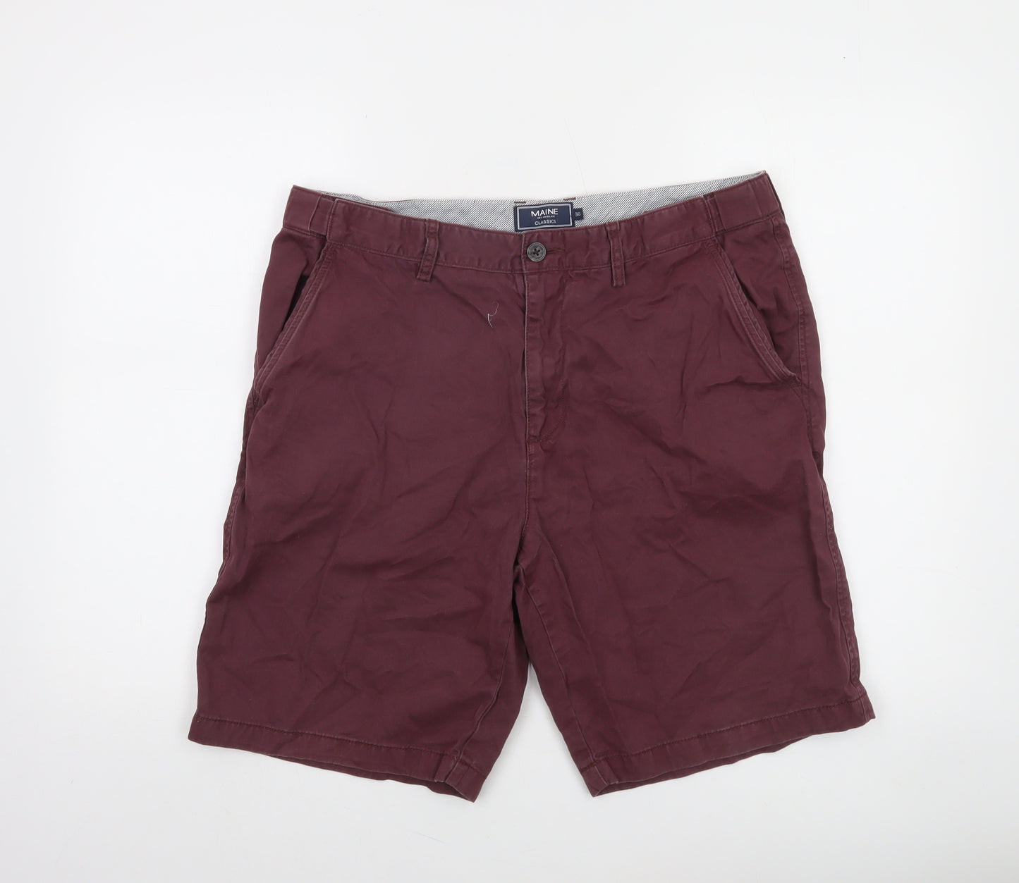 Maine New England Men’s Brown Chino Shorts Size L 35in Cotton Casual