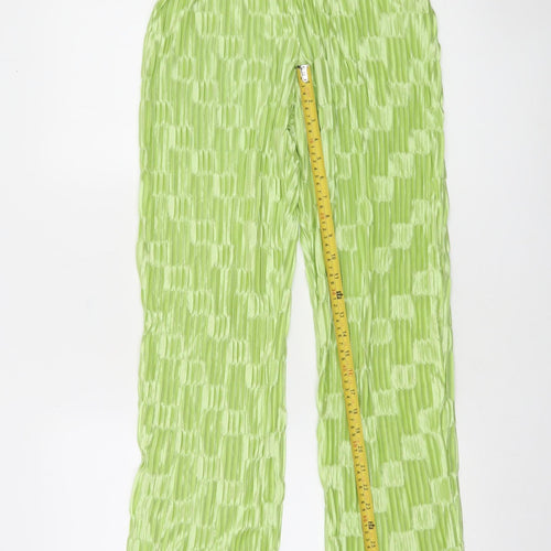 SHEIN Womens Green XS Pleated Satin Trousers Lightweight Casual
