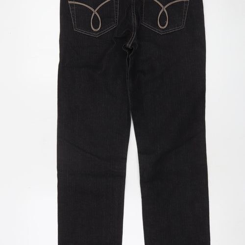 Calvin Klein Womens Black Straight Leg Jeans Size 6 Slim Fit Denim