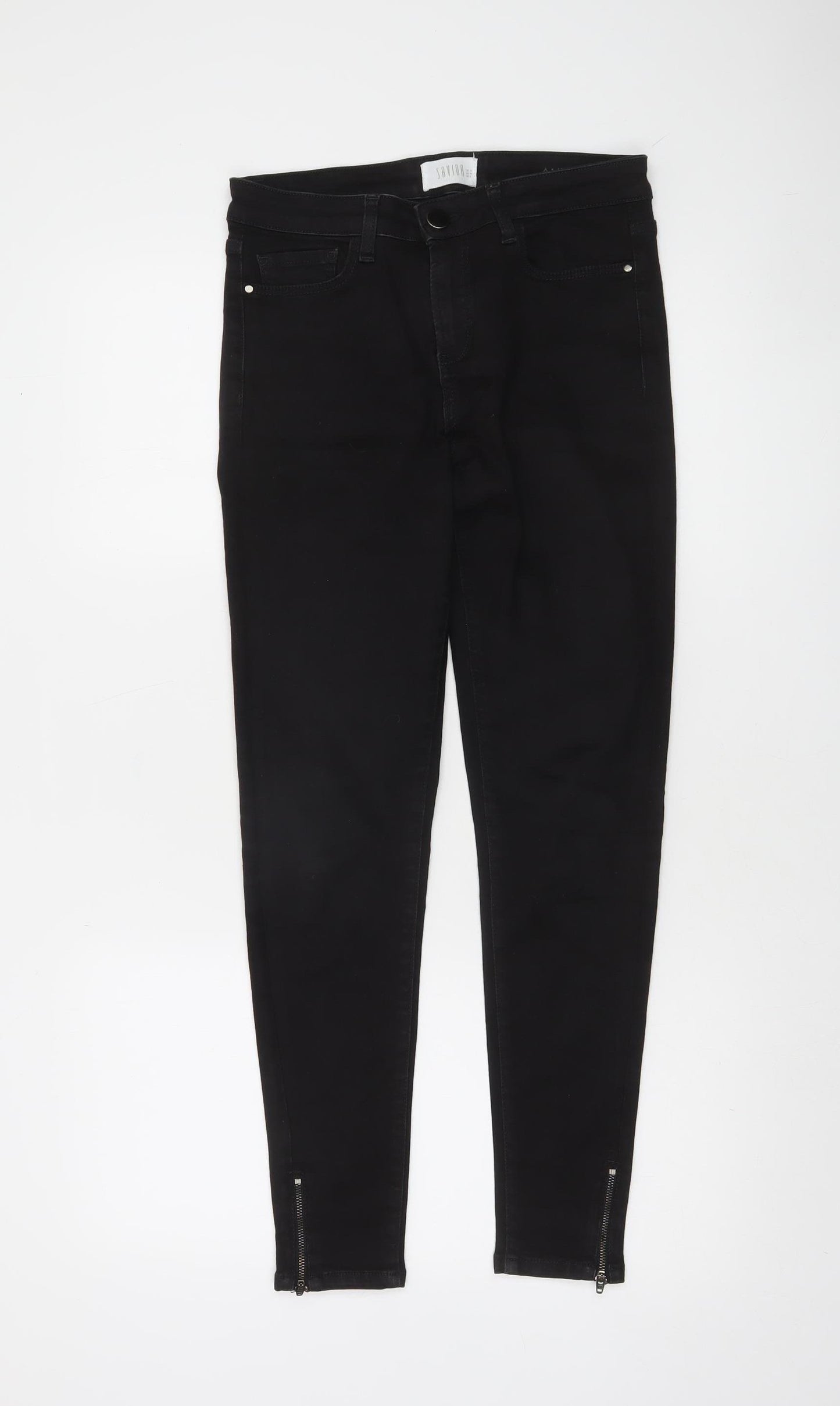 Savida Women’s Black Ankle Zip Skinny Jeans Size 10