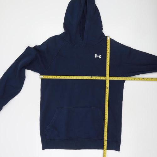 Under Armour Boys Blue Pullover Hoodie YXL Loose Fit Cotton Blend