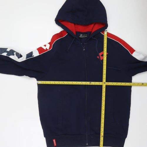 Lotto Men’s Blue Red White Full Zip Sports Hoodie Size M