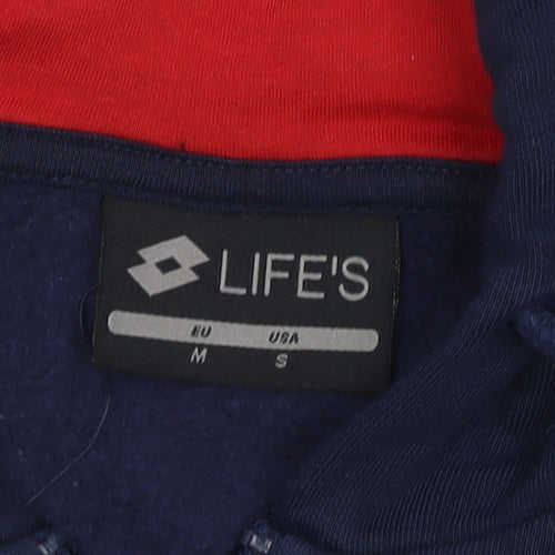 Lotto Men’s Blue Red White Full Zip Sports Hoodie Size M