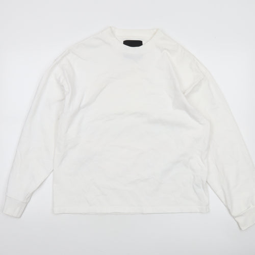 Unknown LDN Women White XS Pullover Sweatshirt Rhinestone Logo
