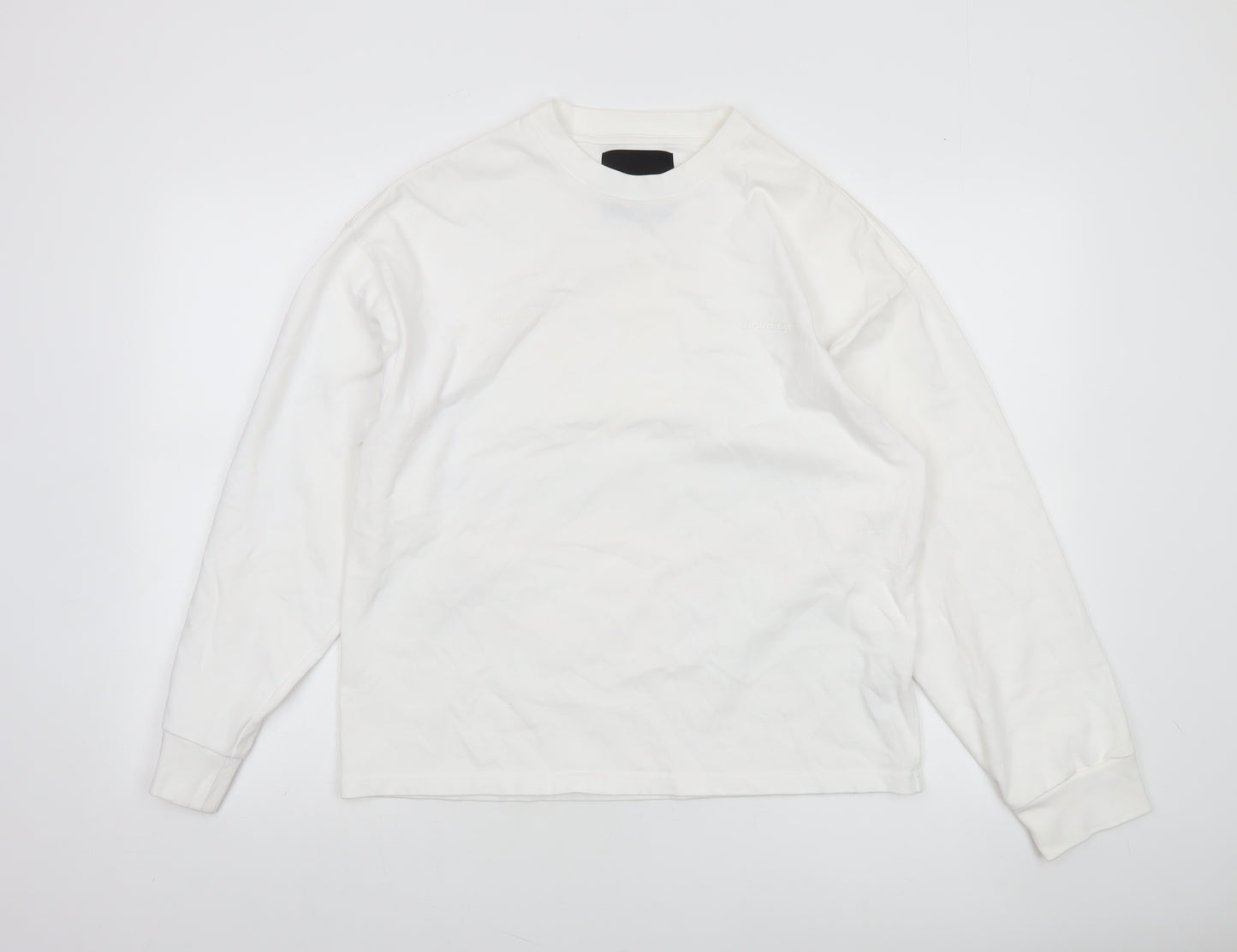 Unknown LDN Women White XS Pullover Sweatshirt Rhinestone Logo