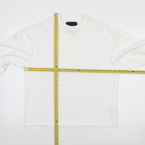 Unknown LDN Women White XS Pullover Sweatshirt Rhinestone Logo