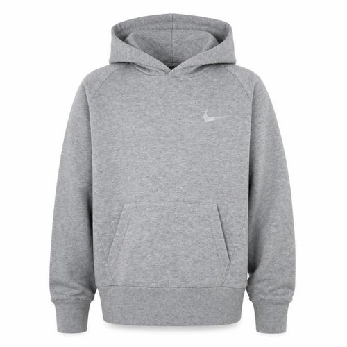 Nike Boys Grey Pullover Hoodie 10-12 Years Cotton Blend Fleece