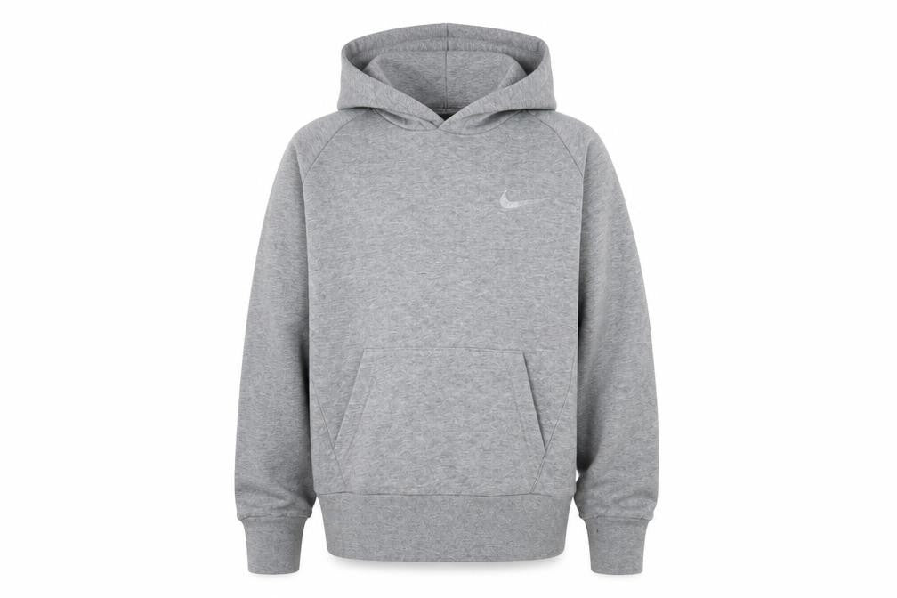 Nike Boys Grey Pullover Hoodie 10-12 Years Cotton Blend Fleece