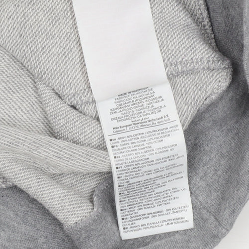 Nike Boys Grey Pullover Hoodie 10-12 Years Cotton Blend Fleece