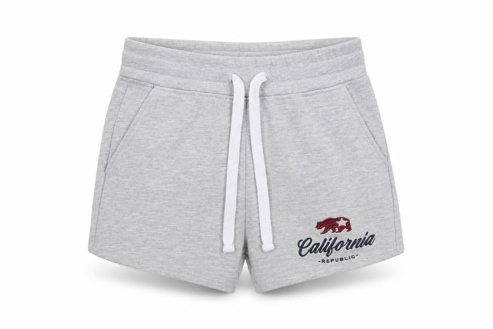 Reflex Womens Grey Sweat Shorts S Casual California Embroidered Activewear