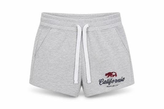Reflex Womens Grey Sweat Shorts S Casual California Embroidered Activewear