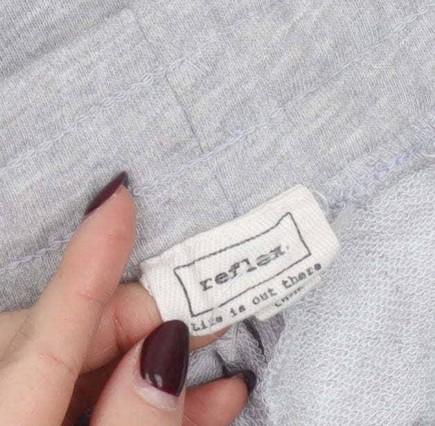 Reflex Womens Grey Sweat Shorts S Casual California Embroidered Activewear