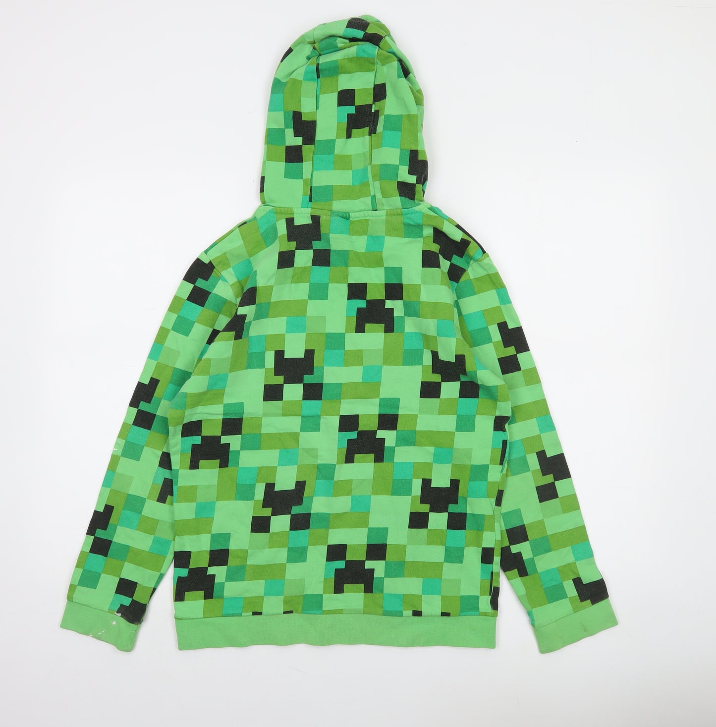 Jinx Boys Green Minecraft Creeper Pullover Hoodie 13-14 Years 100% Cotton