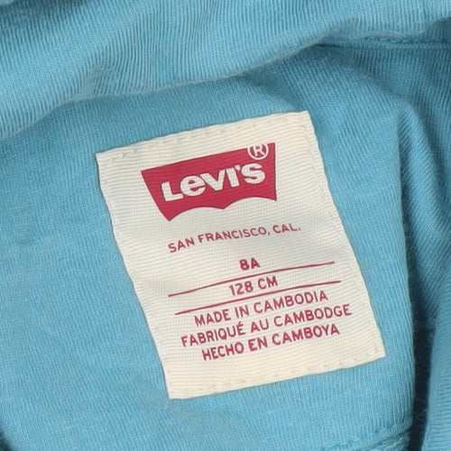 Levi's Boys Blue Pullover Hoodie Size 8 Years Cotton Blend