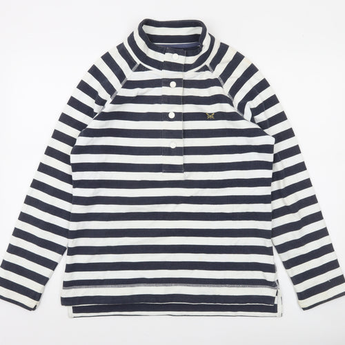 Crew Clothing Company Women's Navy Stripe Henley Sweatshirt Size 10
