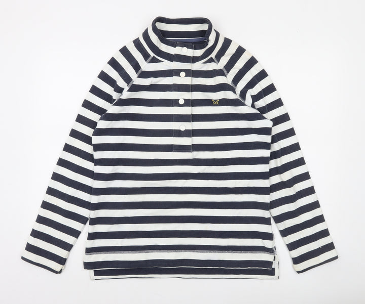 Crew Clothing Company Women's Navy Stripe Henley Sweatshirt Size 10