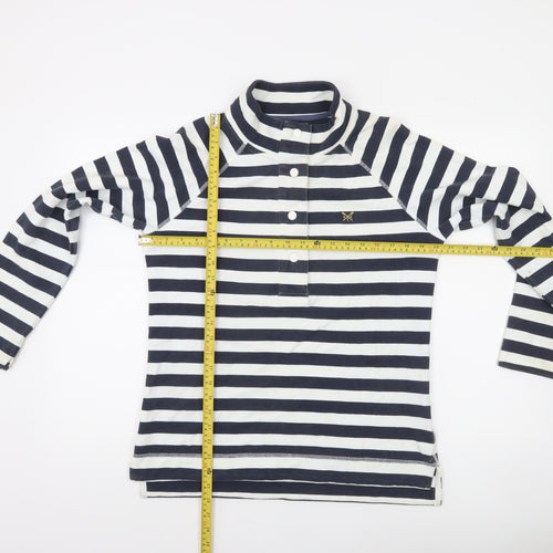 Crew Clothing Company Women's Navy Stripe Henley Sweatshirt Size 10