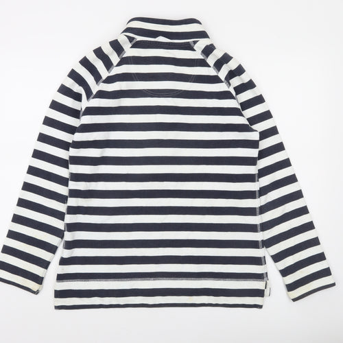 Crew Clothing Company Women's Navy Stripe Henley Sweatshirt Size 10
