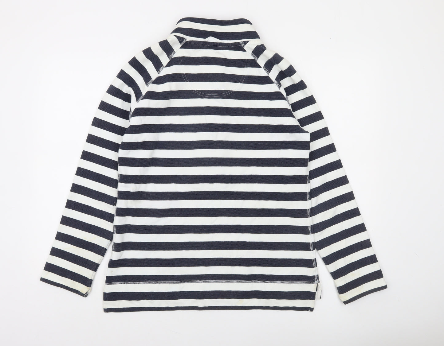 Crew Clothing Company Women's Navy Stripe Henley Sweatshirt Size 10