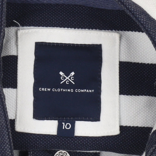 Crew Clothing Company Women's Navy Stripe Henley Sweatshirt Size 10