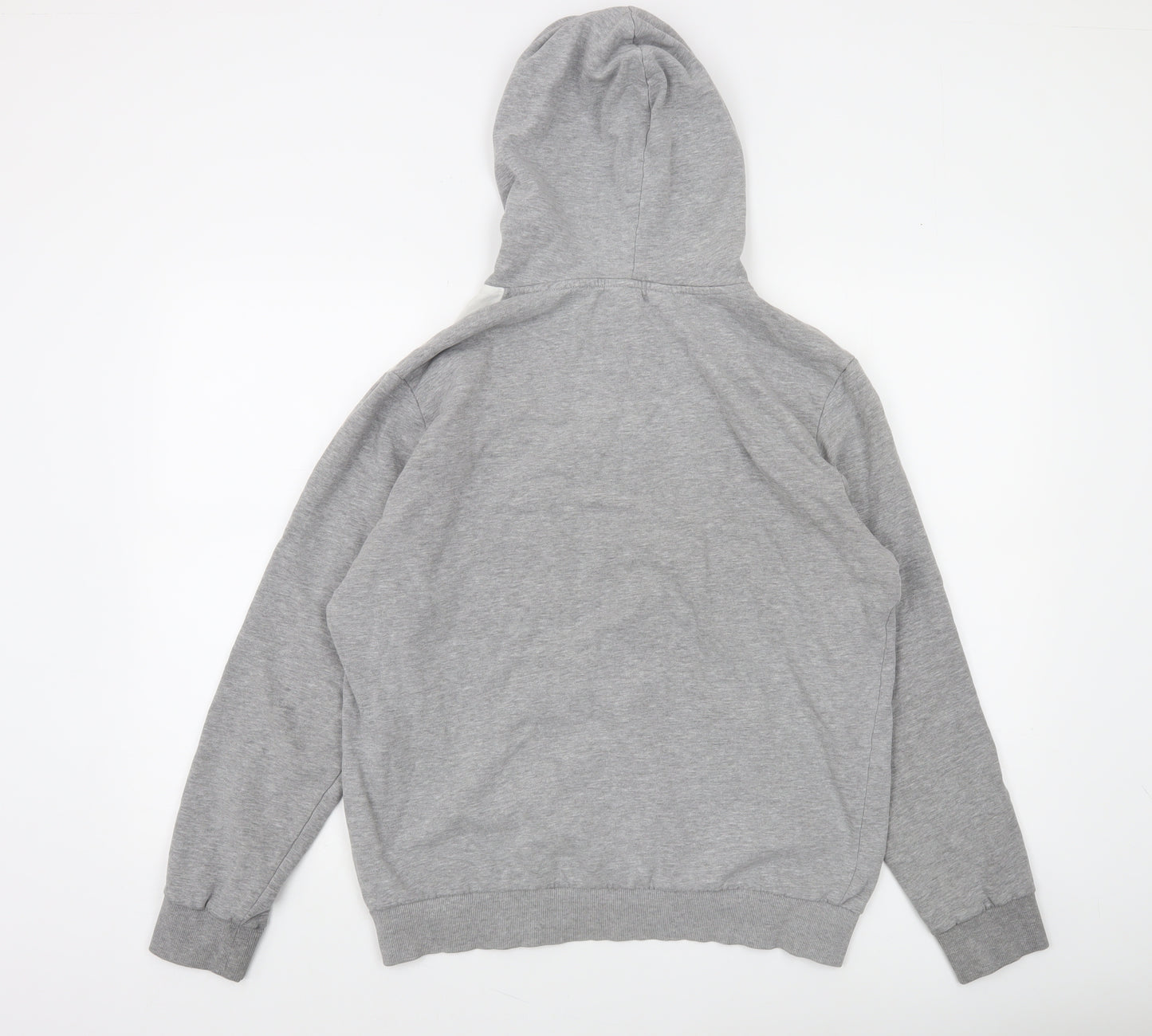 Ben Sherman Men's Grey Colour Block Pullover Hoodie L