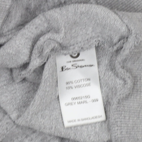 Ben Sherman Men's Grey Colour Block Pullover Hoodie L