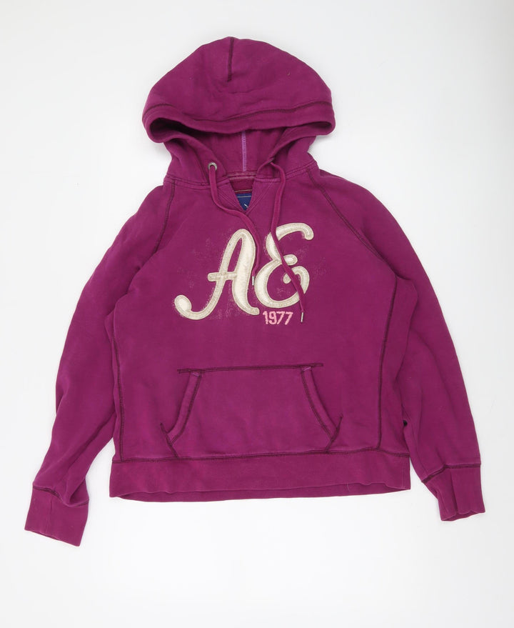 American Eagle Womens Purple Pullover Hoodie XL Graphic Print Casual