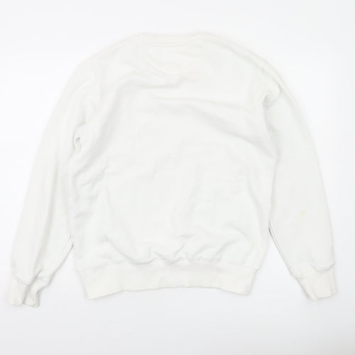 Natives Men White Graphic Logo Crew Neck Sweatshirt Size L