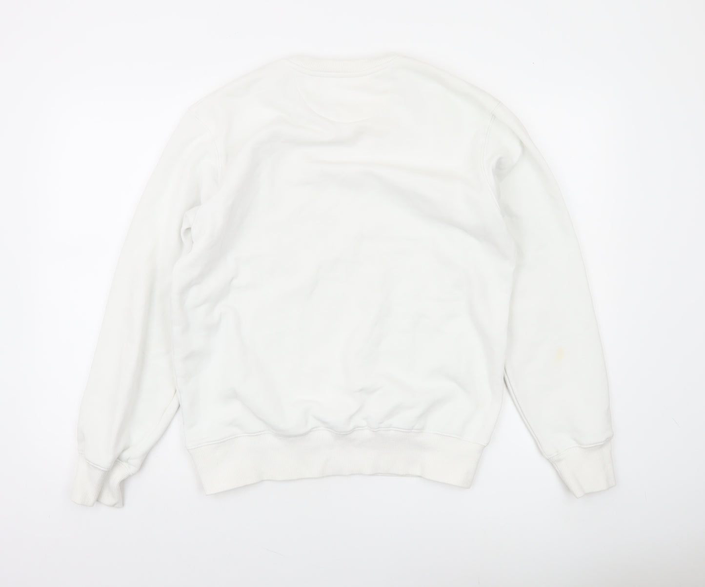 Natives Men White Graphic Logo Crew Neck Sweatshirt Size L