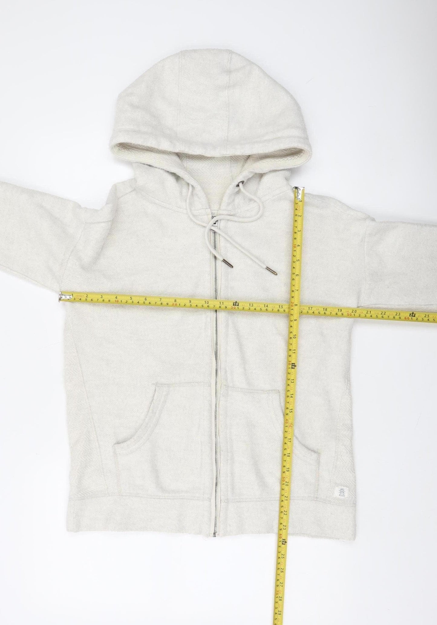 Fat Face Women Ivory Full Zip Hoodie Small 81% Cotton Relaxed Fit