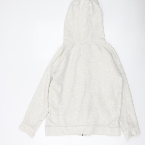 Fat Face Women Ivory Full Zip Hoodie Small 81% Cotton Relaxed Fit