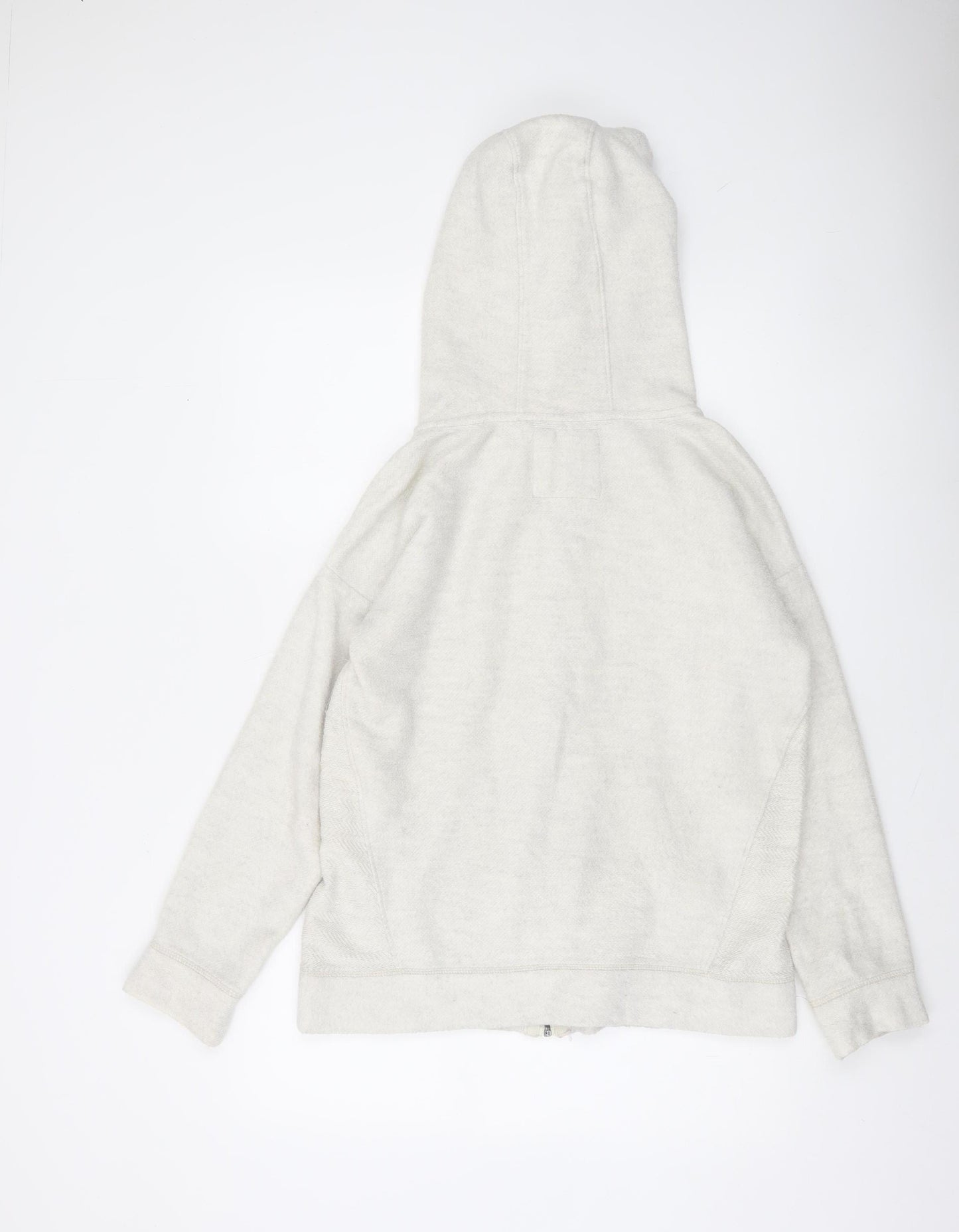 Fat Face Women Ivory Full Zip Hoodie Small 81% Cotton Relaxed Fit