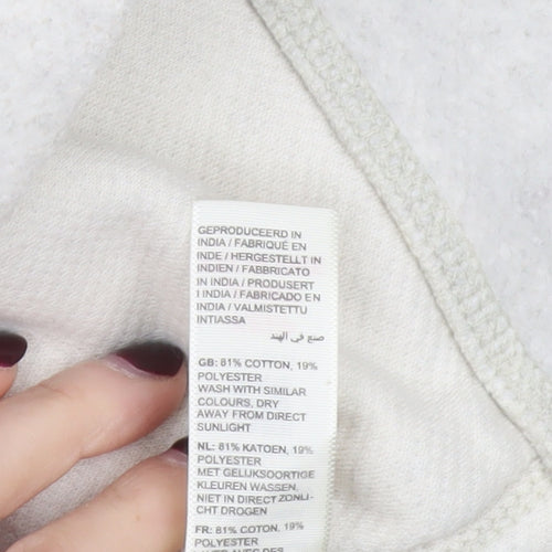 Fat Face Women Ivory Full Zip Hoodie Small 81% Cotton Relaxed Fit