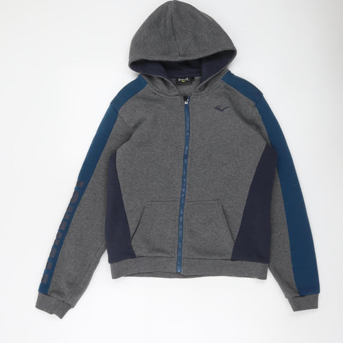 Everlast Boys Grey & Blue Full Zip Hoodie 13 Years - Comfortable Casual Sweatshirt